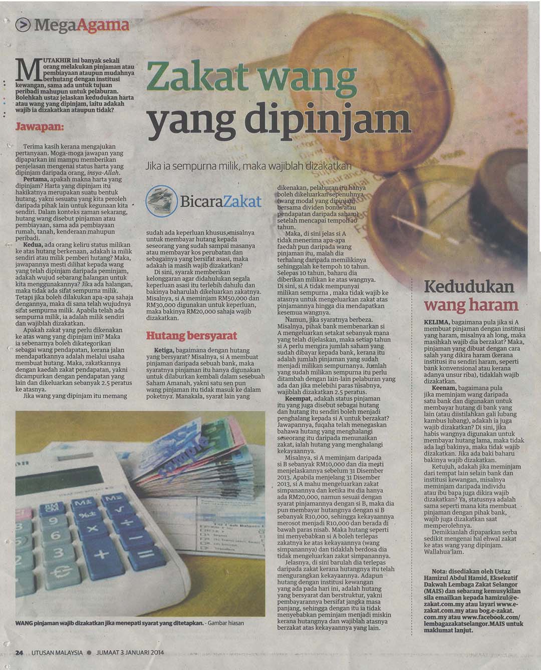 ZAKAT WANG YANG DIPINJAM - Lembaga Zakat Selangor