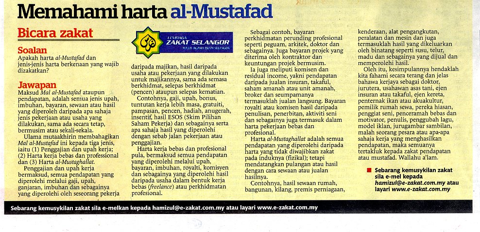 MEMAHAMI HARTA AL-MUSTAFAD - Lembaga Zakat Selangor