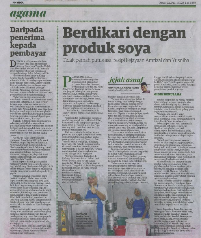 BERDIKARI DENGAN PRODUK SOYA - Lembaga Zakat Selangor